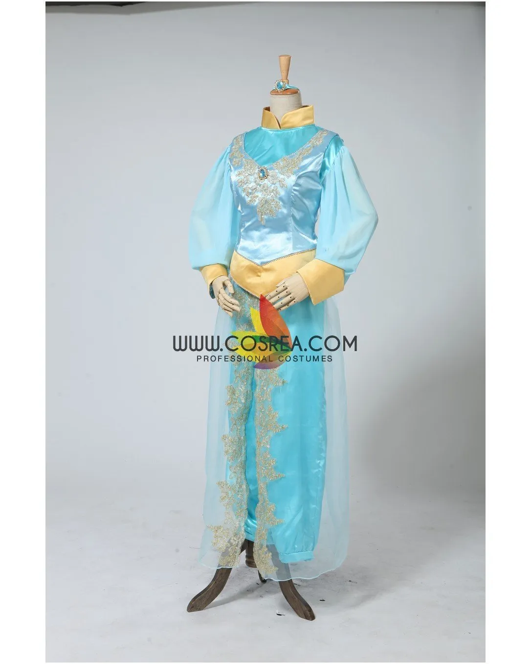 Princess Jasmine Aladdin Satin With Chiffon Sleeves Cosplay Costume