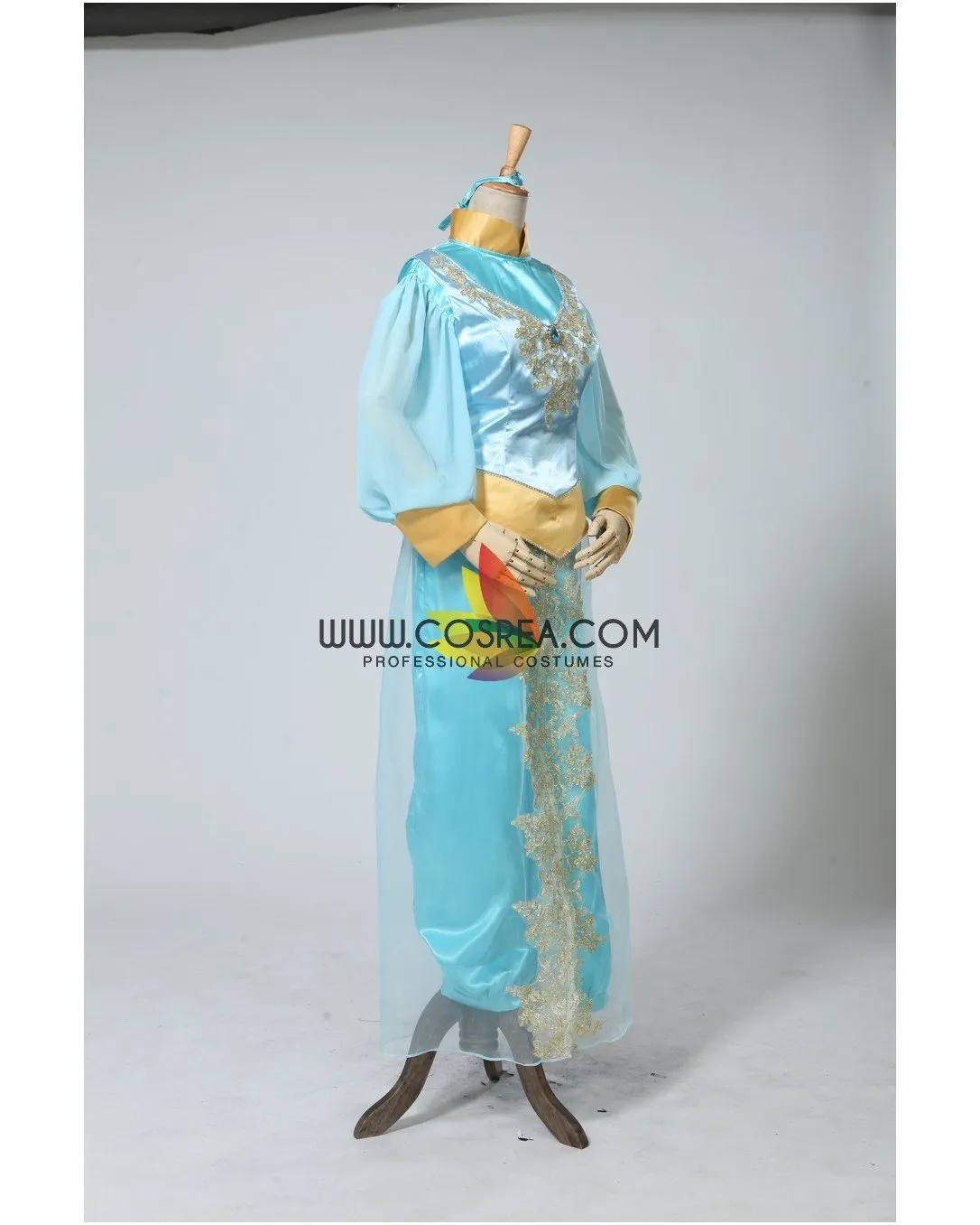 Princess Jasmine Aladdin Satin With Chiffon Sleeves Cosplay Costume