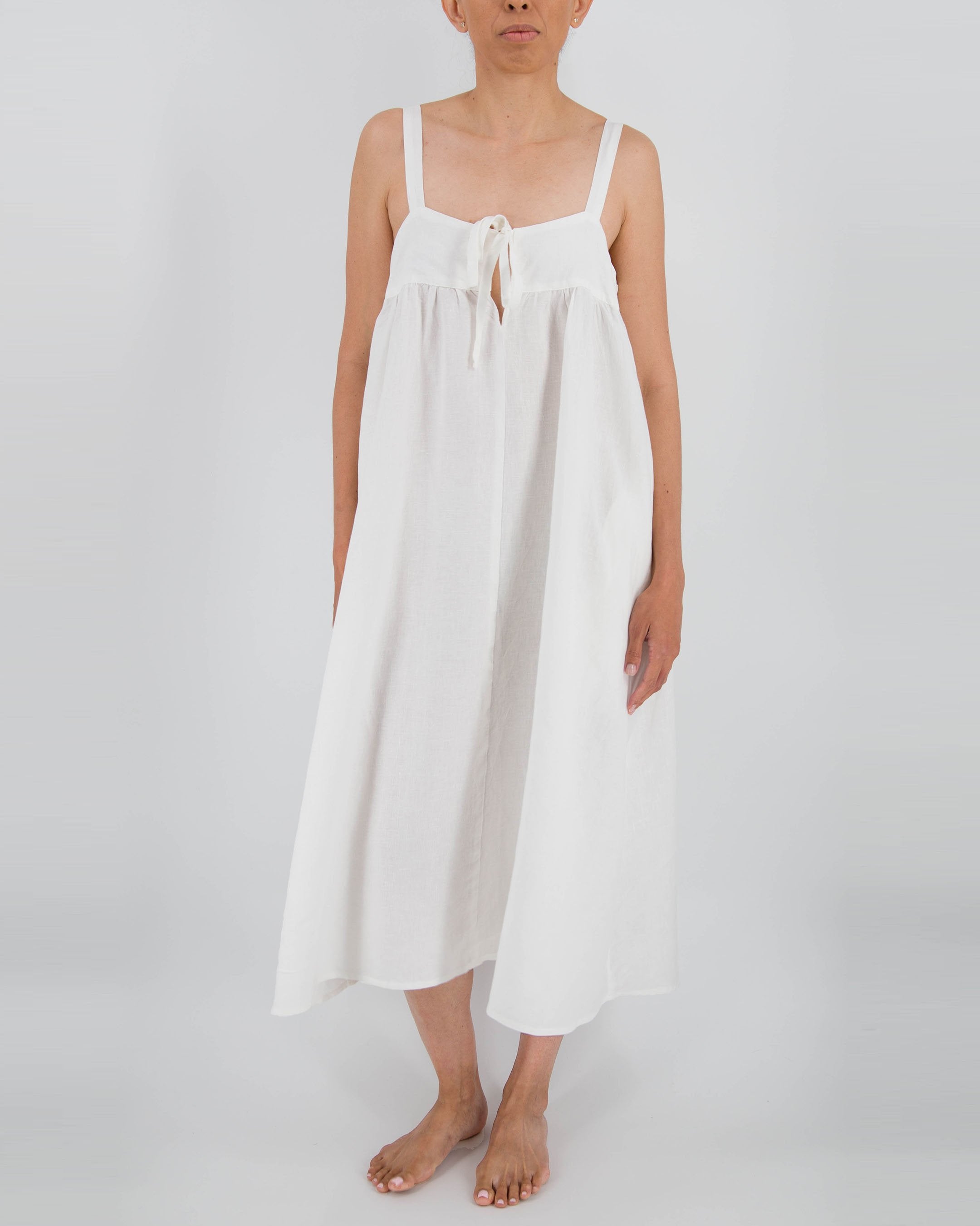 Raya Linen Midi Strap Dress