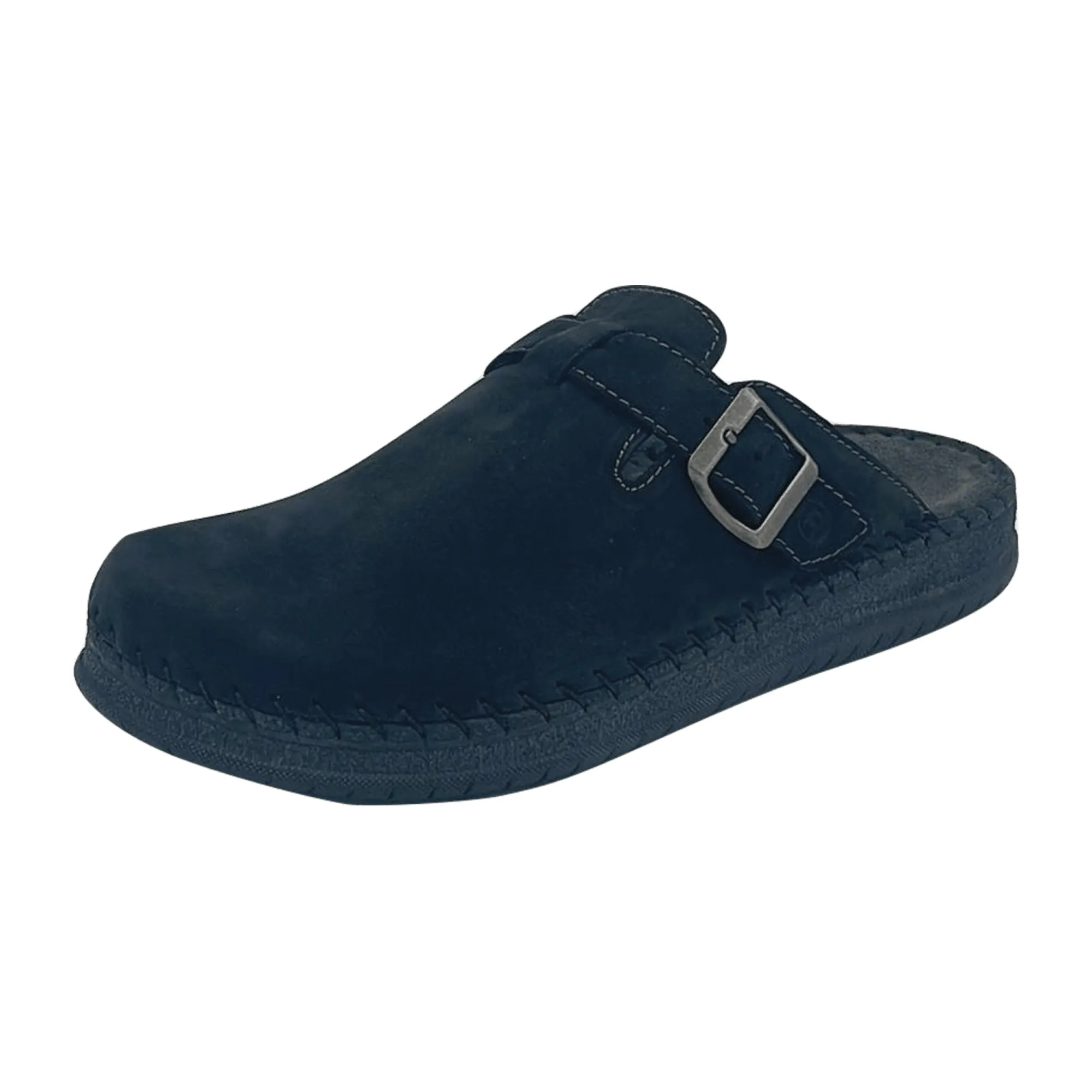 Rohde Men's Black Nubuck Leather Slip-On House Shoes