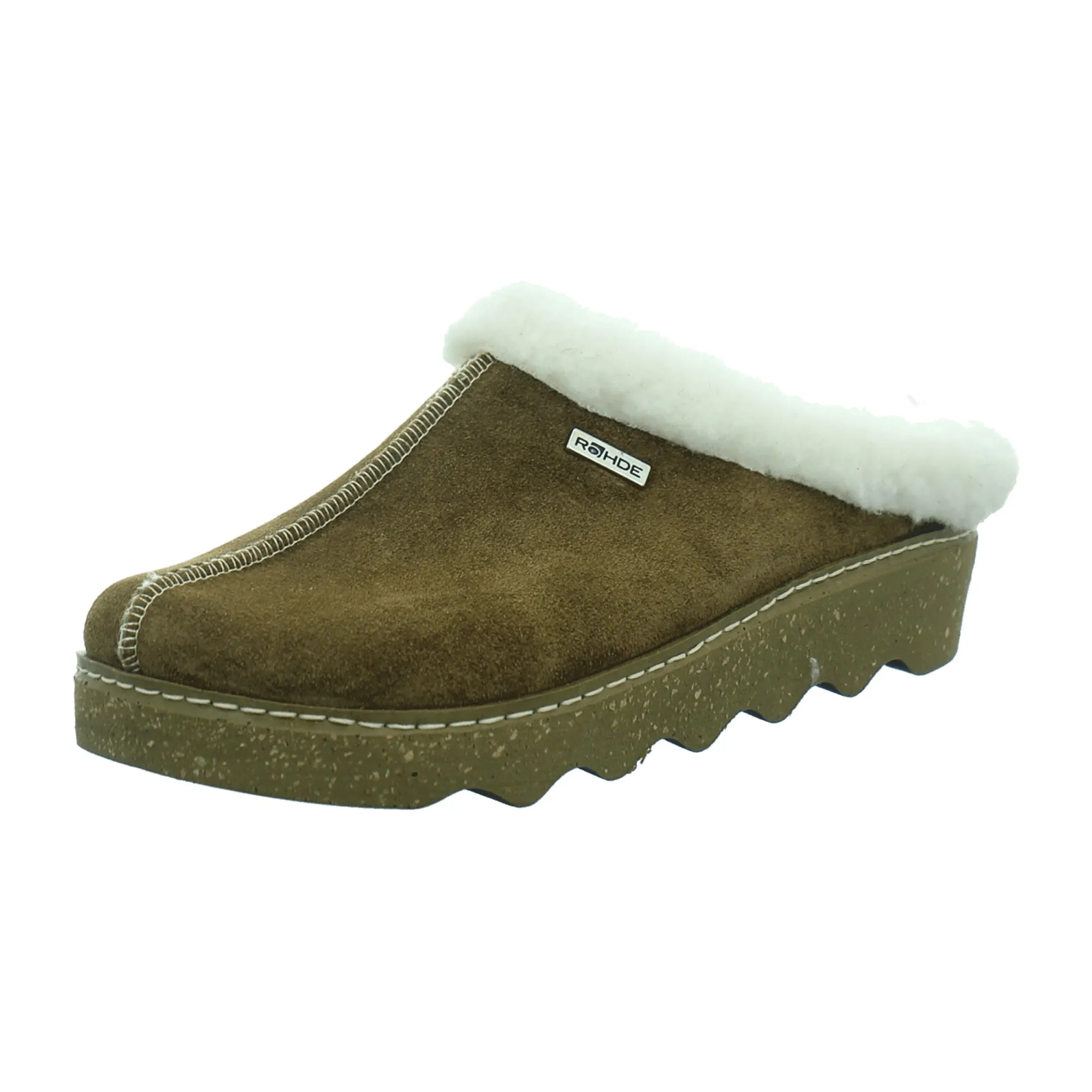 Rohde Women's Brown Slippers Comfortable Warm Lined Suede Slip-On House Shoes