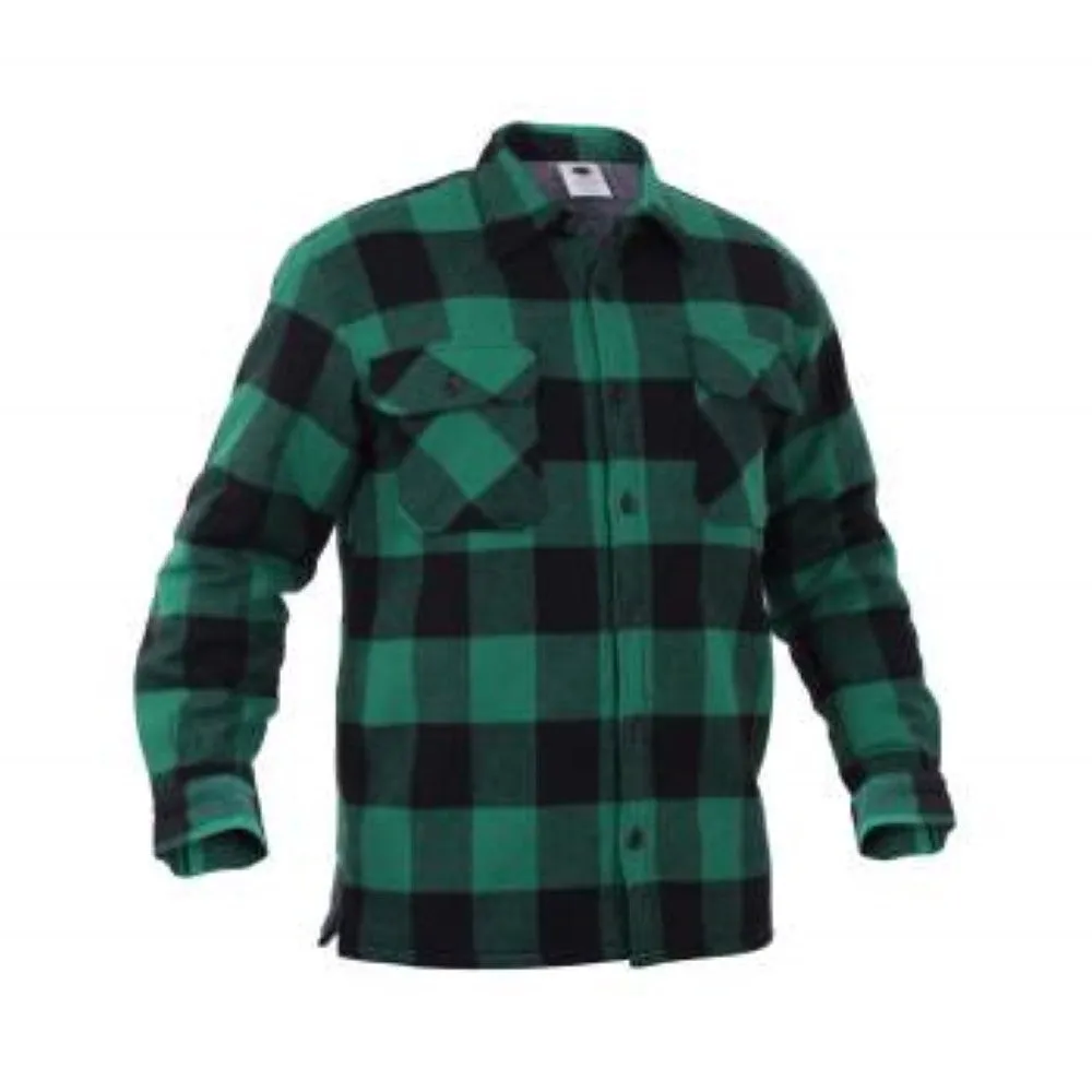 Rothco Mens Extra Heavyweight Buffalo Plaid Sherpa Lined Flannel Shirt - Size S - XL