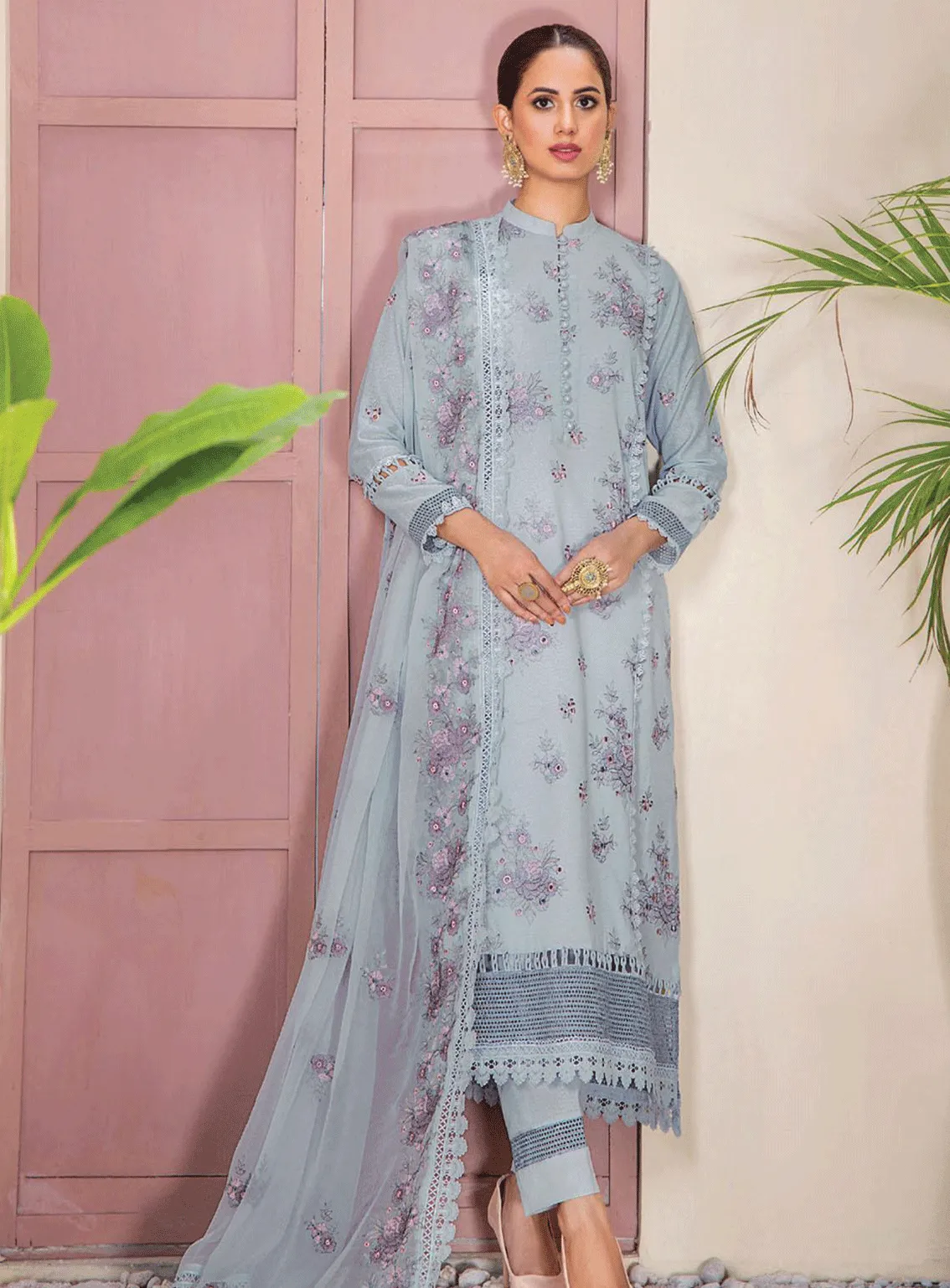 Rumli By Humdum Embroidered Karandi Unstitched 3 Piece Suit - HD23RK 07