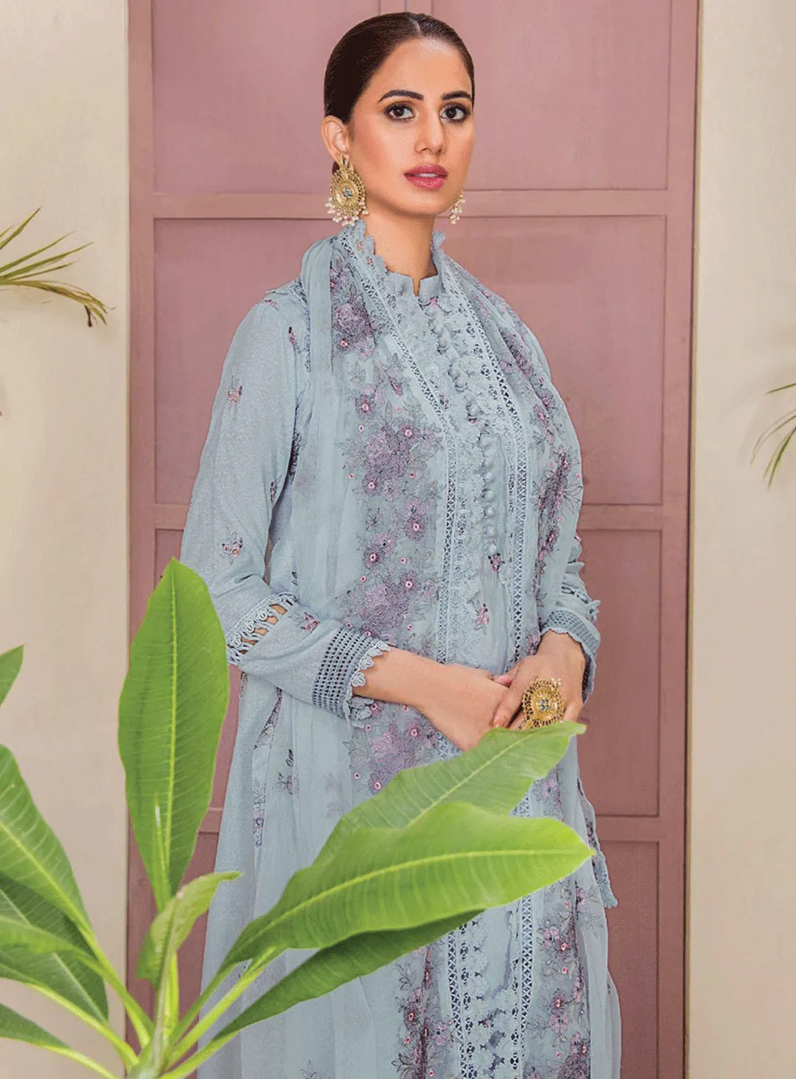 Rumli By Humdum Embroidered Karandi Unstitched 3 Piece Suit - HD23RK 07