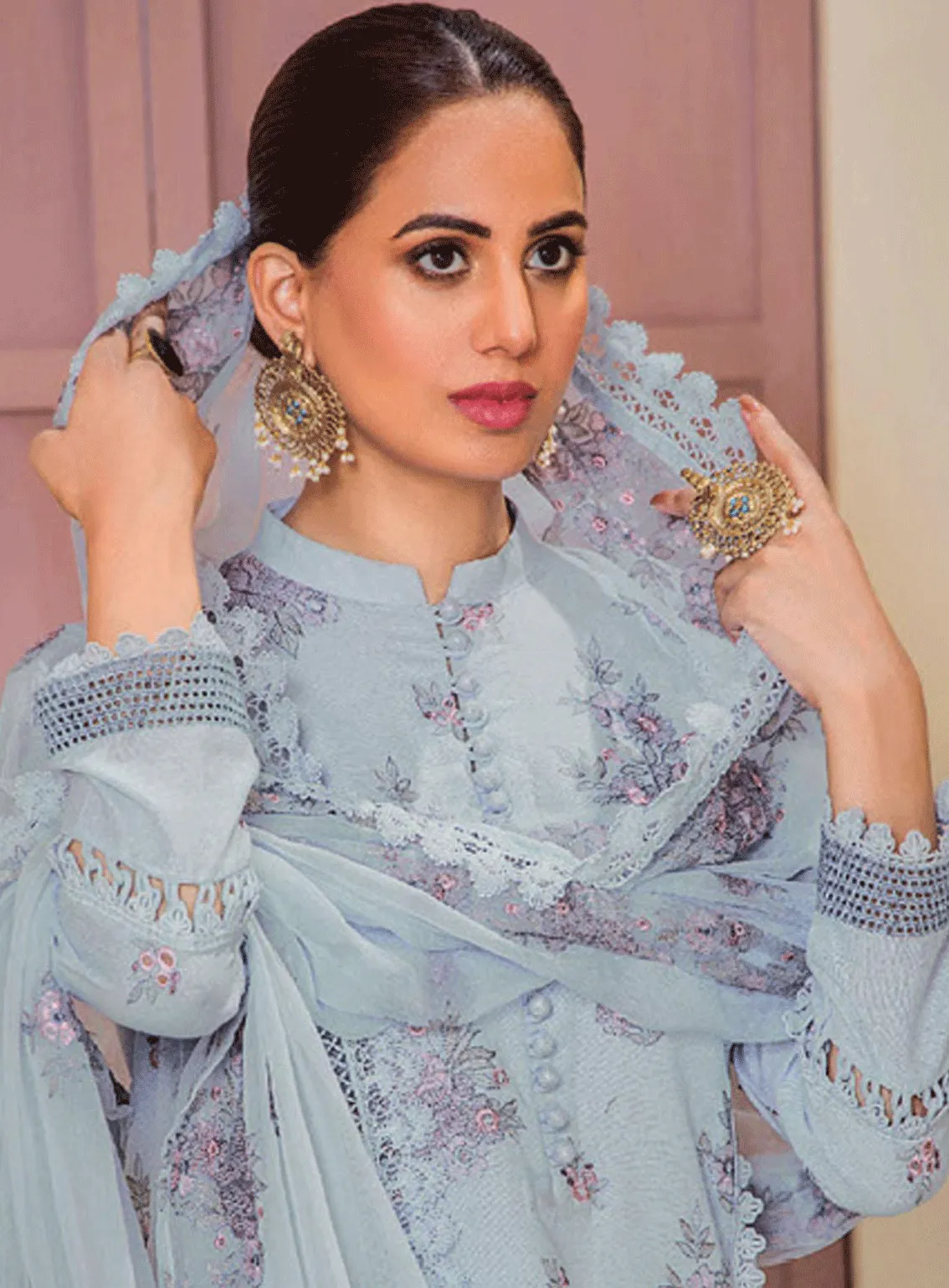 Rumli By Humdum Embroidered Karandi Unstitched 3 Piece Suit - HD23RK 07