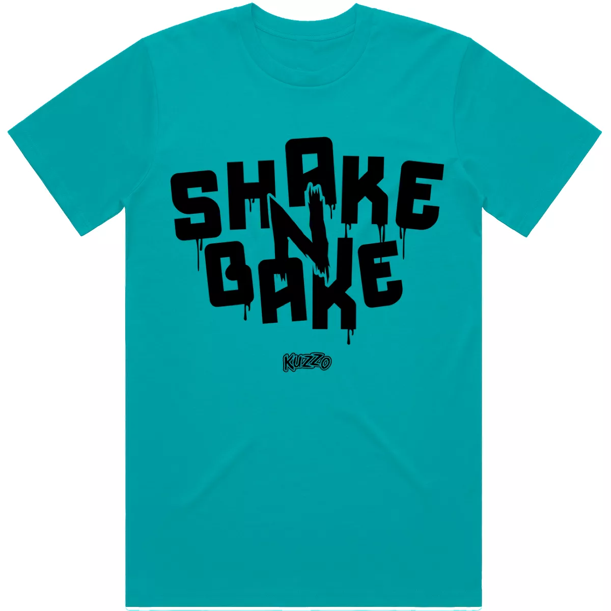 SHAKE N BAKE : Teal Sneaker Tees Shirt (black ink)