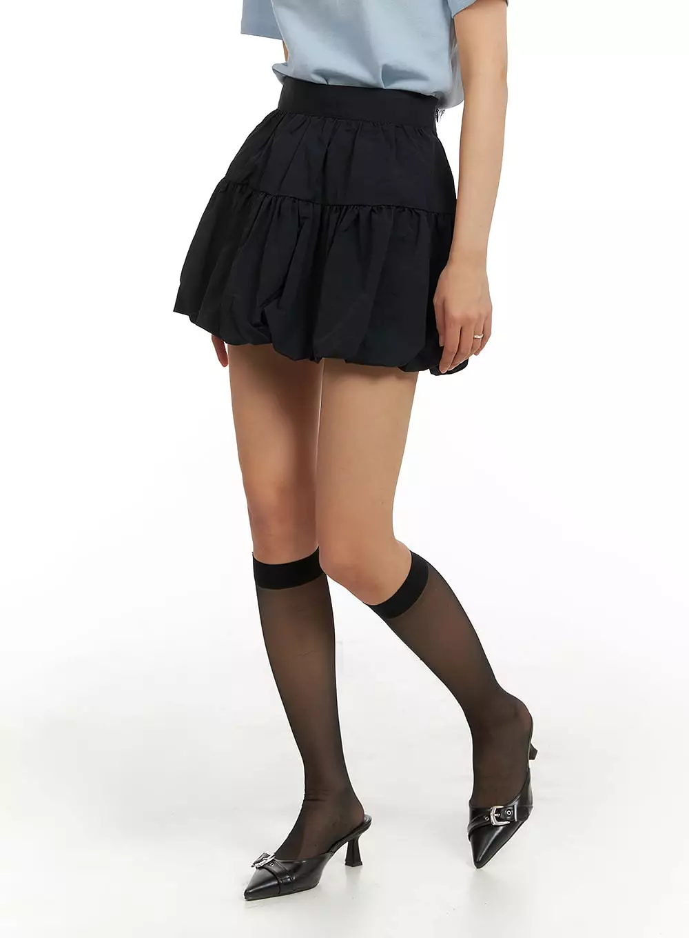 Shirred Balloon Mini Skirt IA417