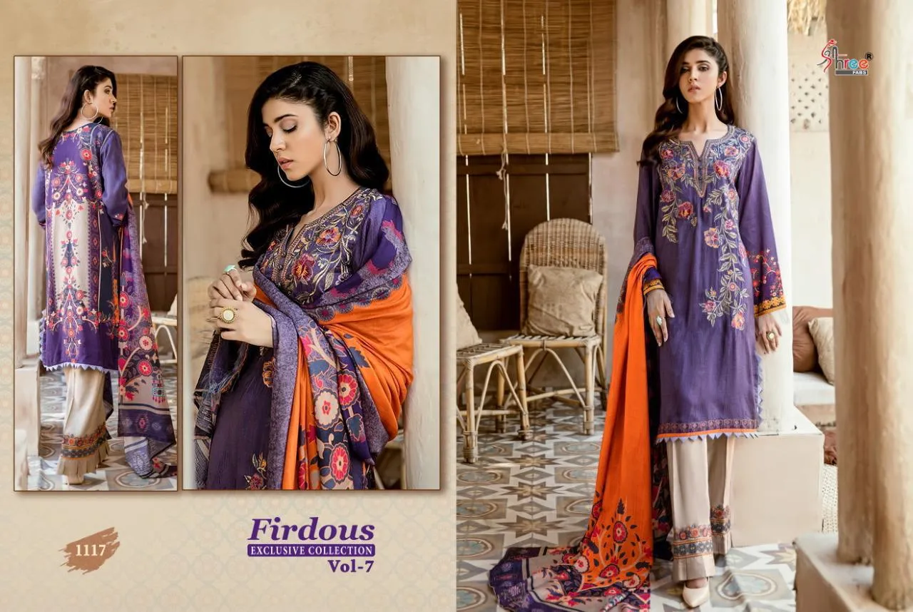 Shree Fab Firdous Exclusive Collection Vol 7 Jam Cotton Pakistani Suit