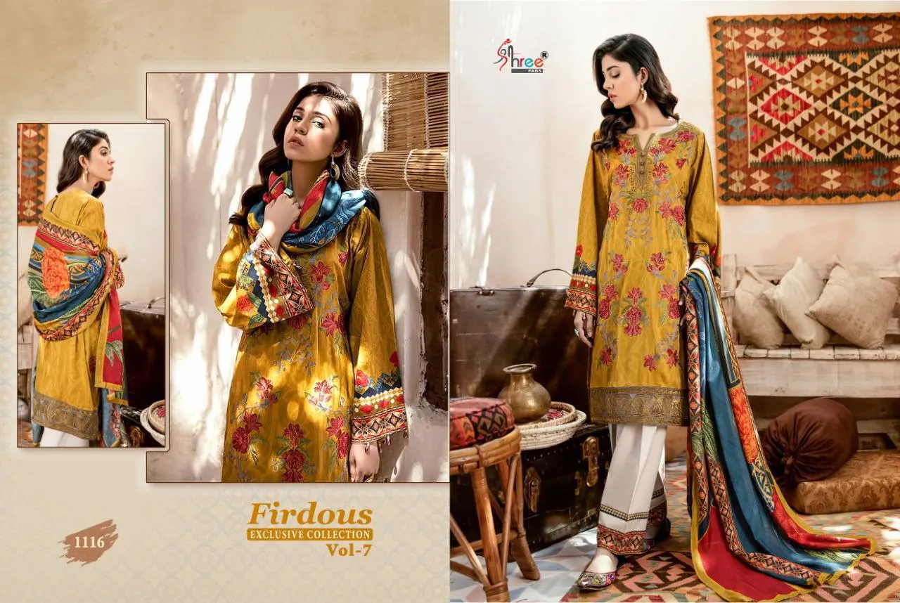 Shree Fab Firdous Exclusive Collection Vol 7 Jam Cotton Pakistani Suit