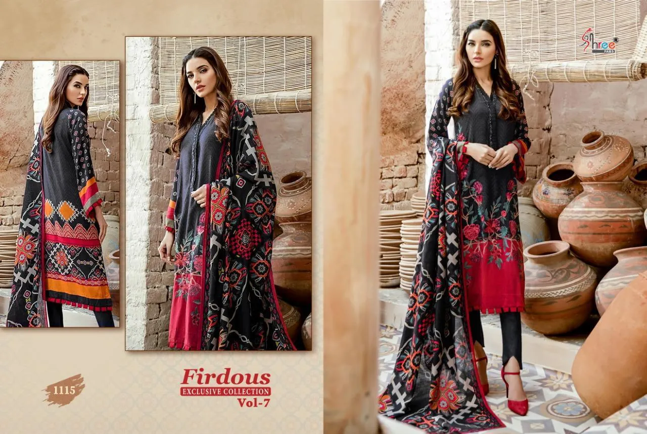 Shree Fab Firdous Exclusive Collection Vol 7 Jam Cotton Pakistani Suit