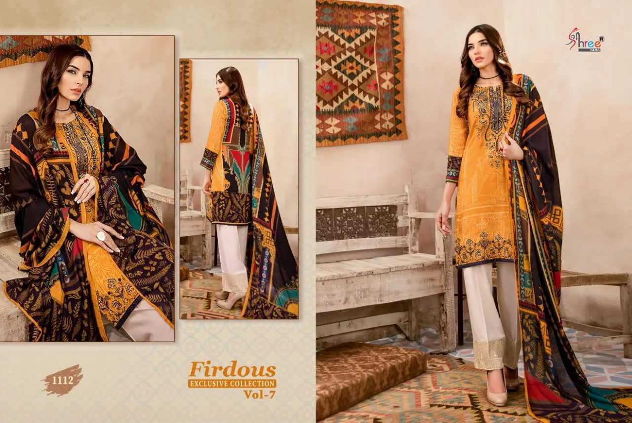 Shree Fab Firdous Exclusive Collection Vol 7 Jam Cotton Pakistani Suit