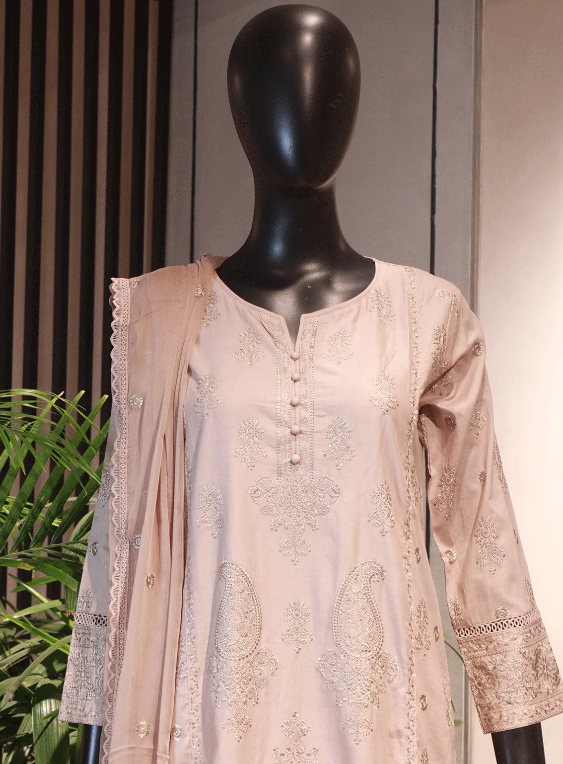 SNSC Embroidered Cotton Stitched 3 Piece Suit - SNSC23FE 115-1