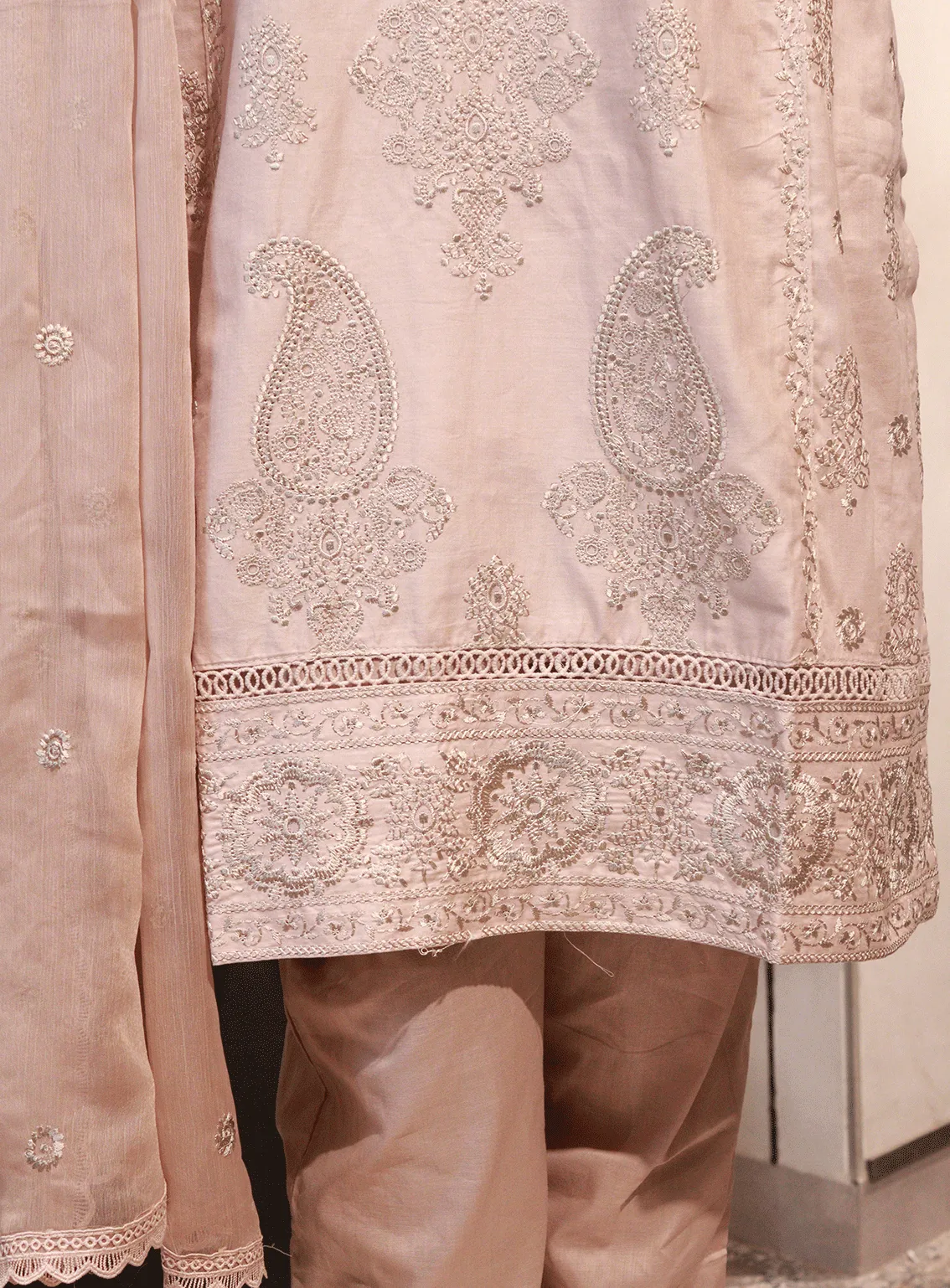 SNSC Embroidered Cotton Stitched 3 Piece Suit - SNSC23FE 115-1