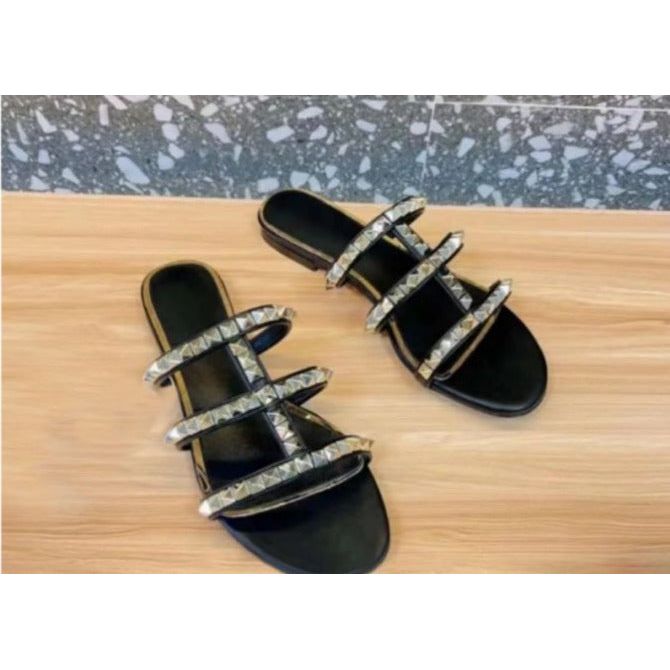 Strap Push-in Flat Sandals