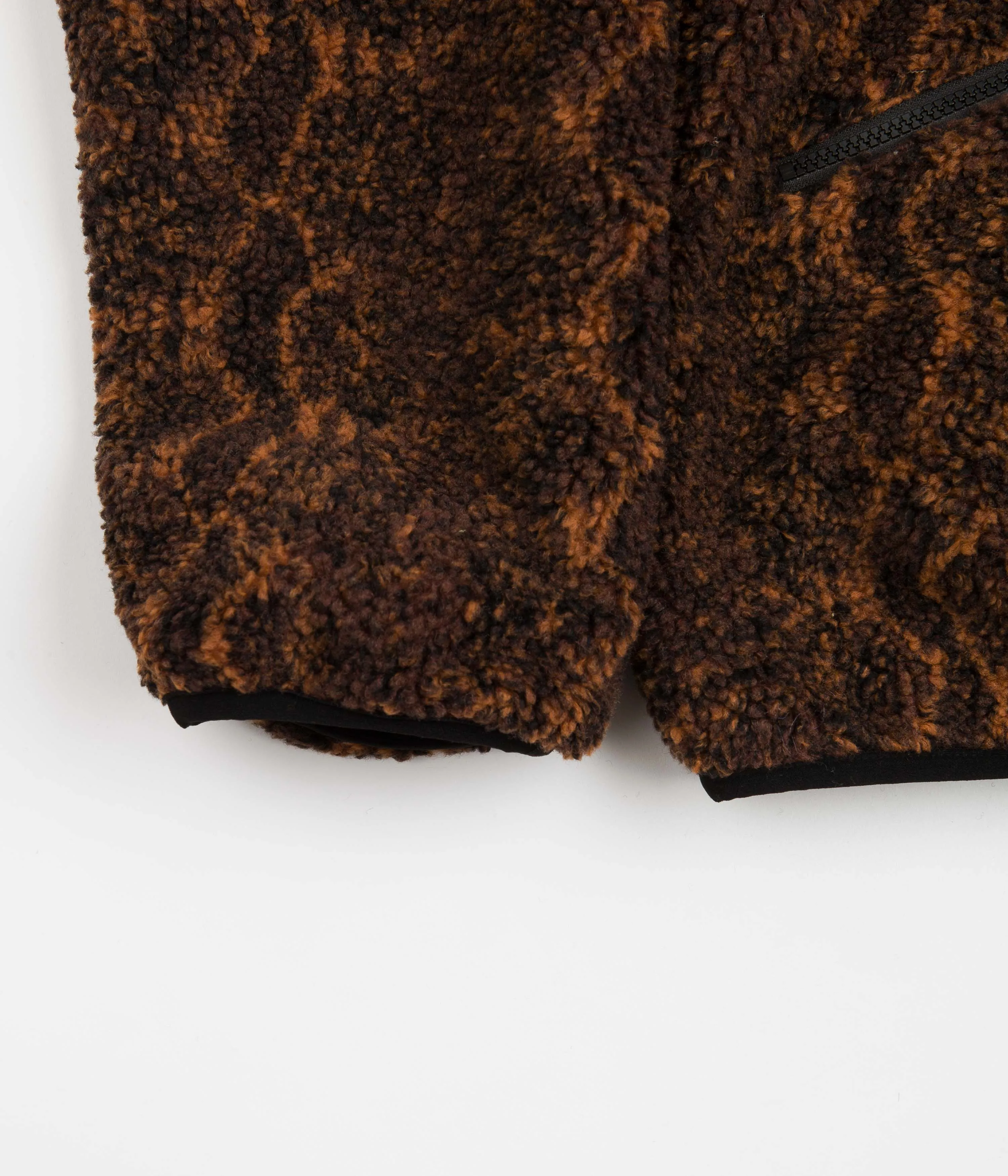 Stussy Snake Jacquard Sherpa Jacket - Brown