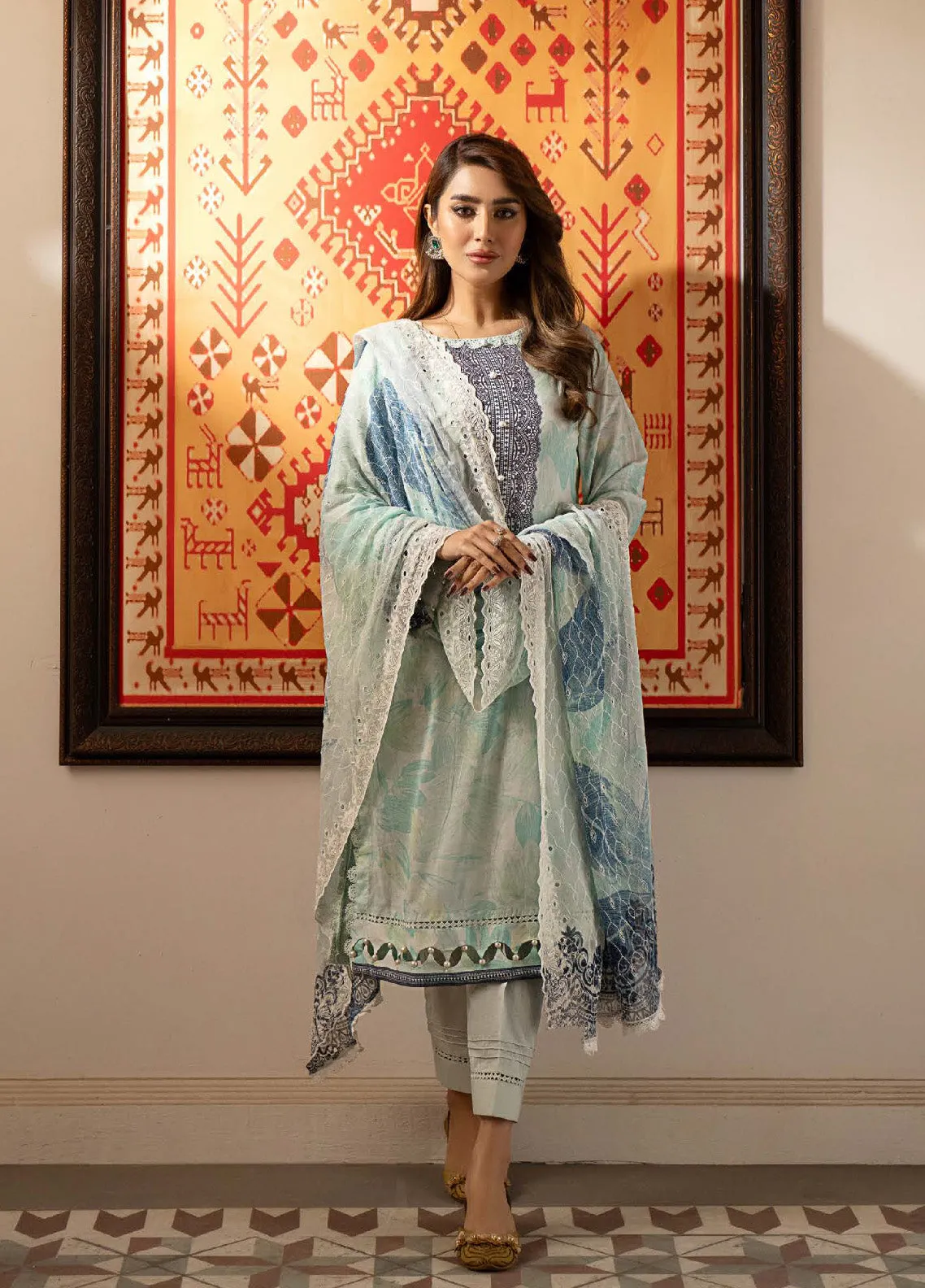 Sunshine Bloom By Al Zohaib Embroidered Lawn Unstitched 3 Piece Suit - AZ24SBCE 09