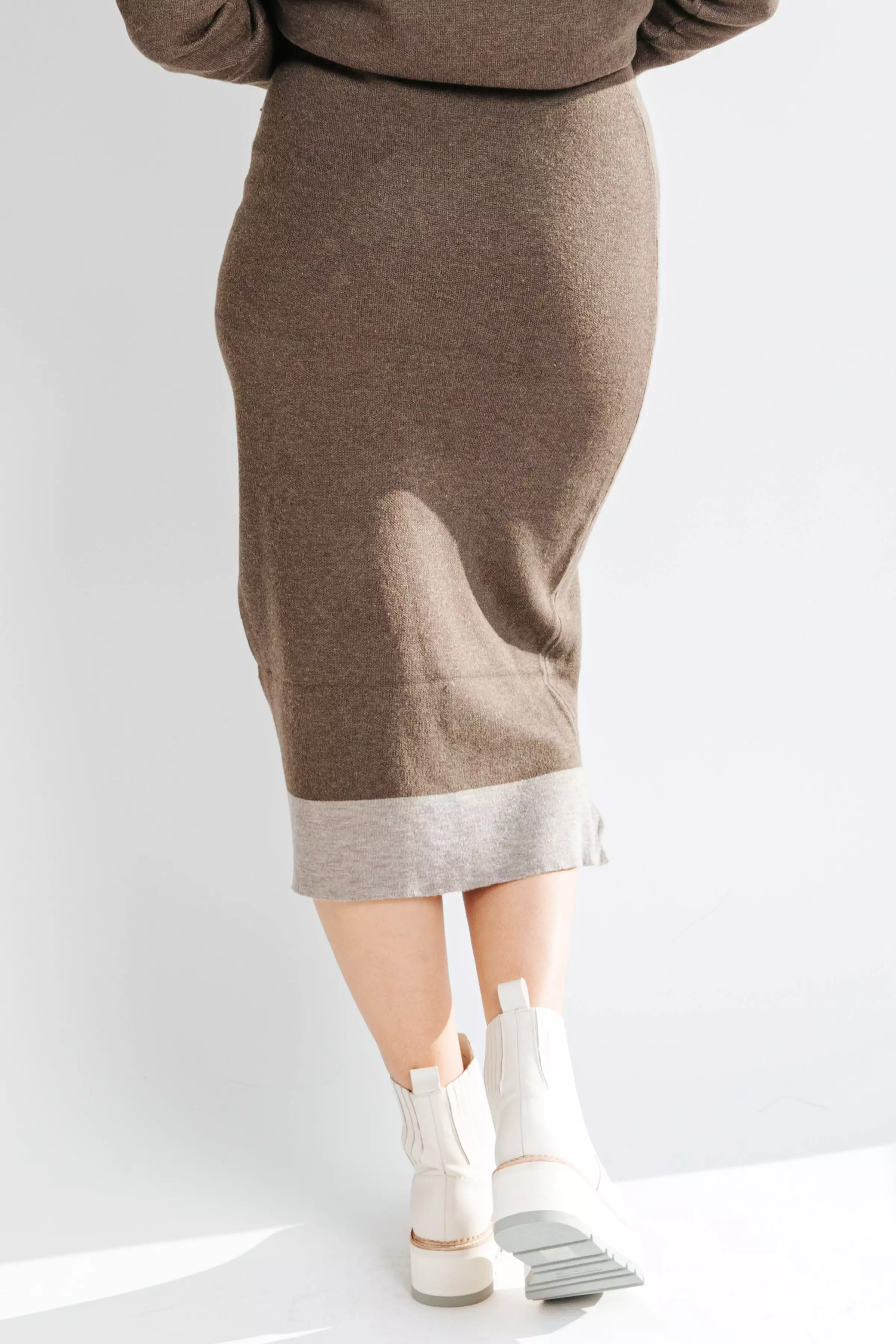 The Dale Sweater Skirt in Dark Brown