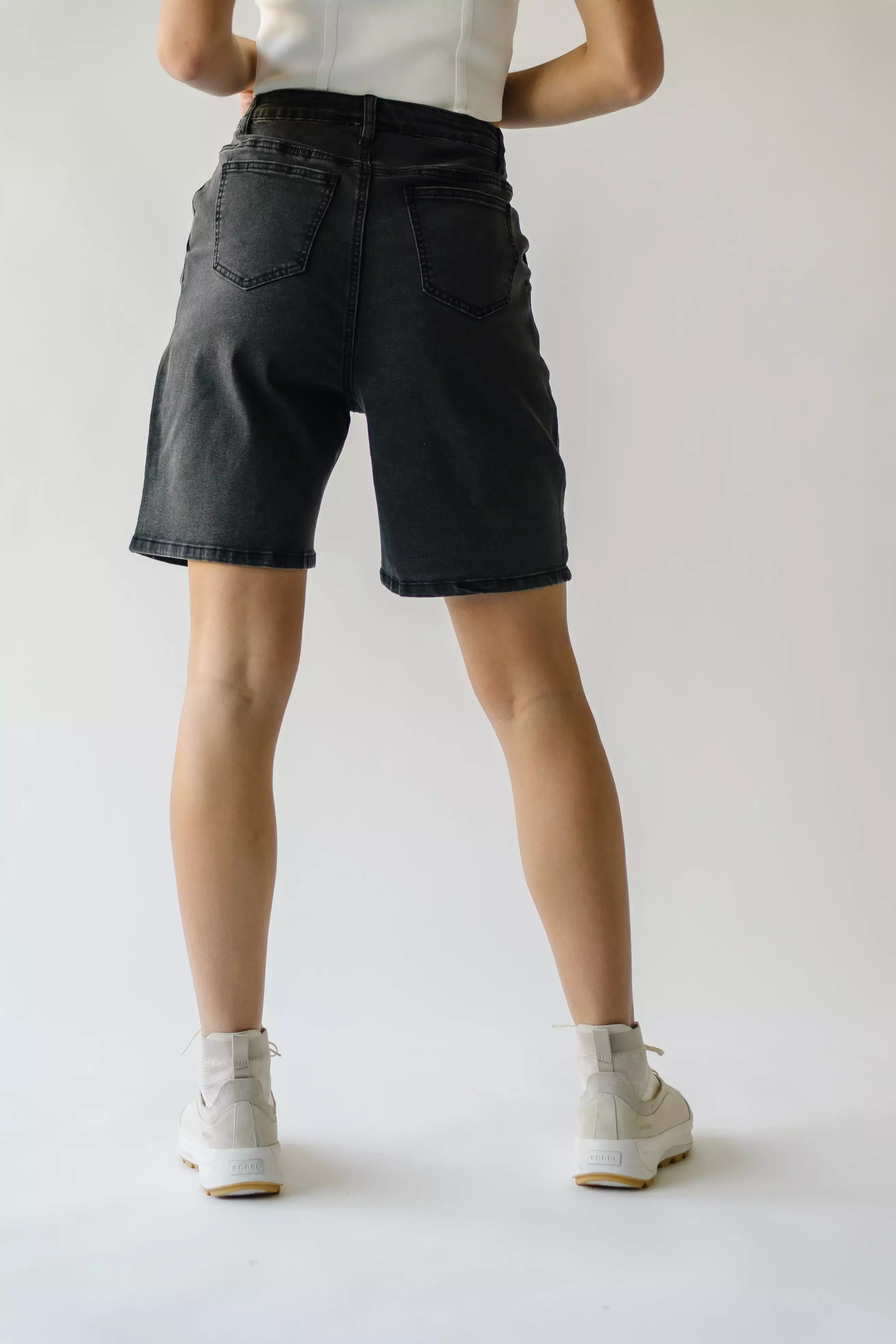 The Tulsa High Rise Bermuda Short in Black