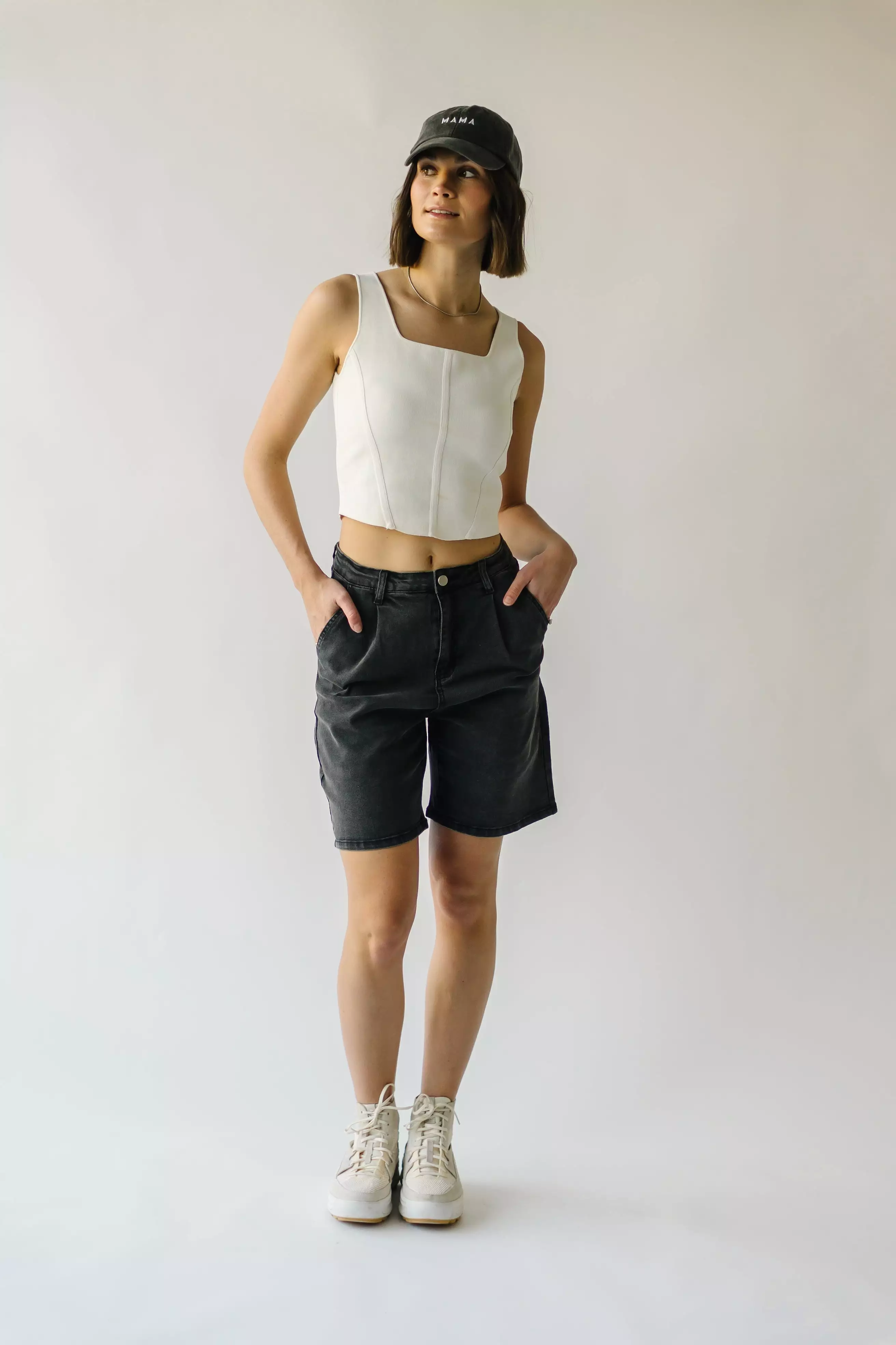 The Tulsa High Rise Bermuda Short in Black