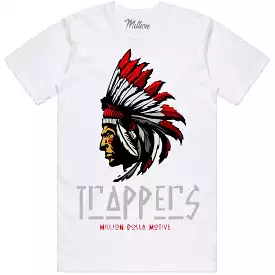 TRAPPERS (Red) : White Sneaker Tees Shirt