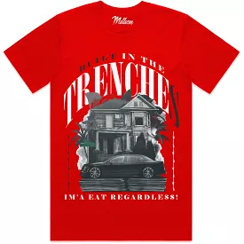 TRENCHES (Red) : Red Sneaker Tees Shirt