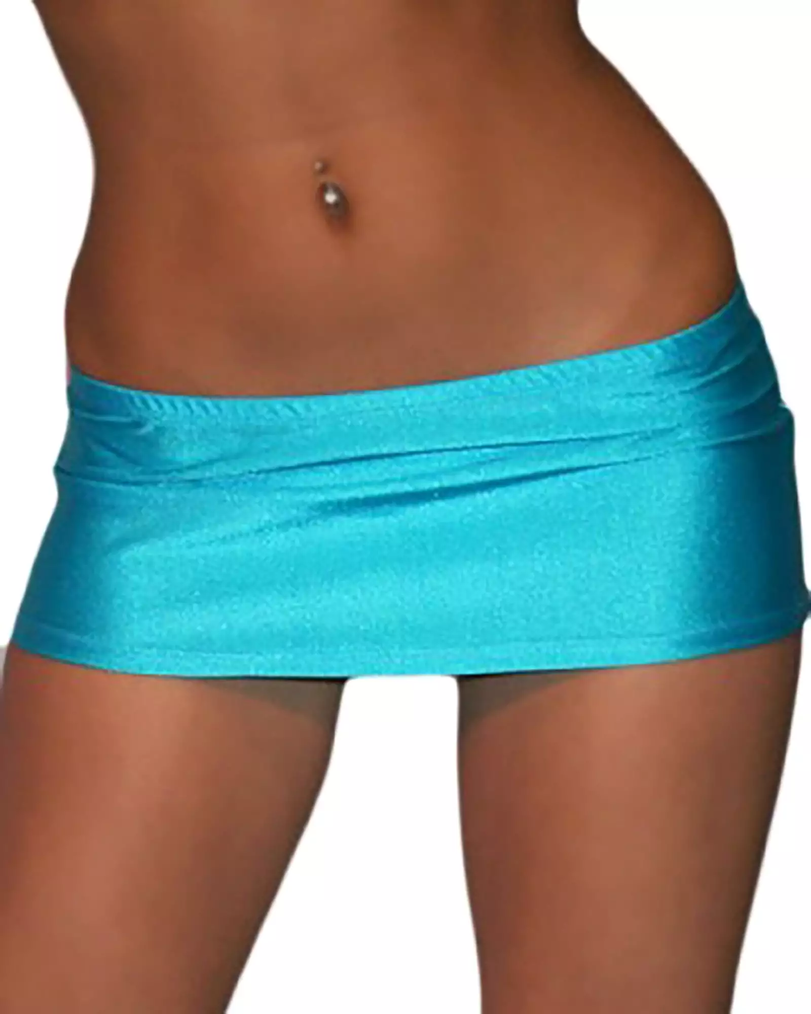 Turquoise Curve Hugging Mini Skirt