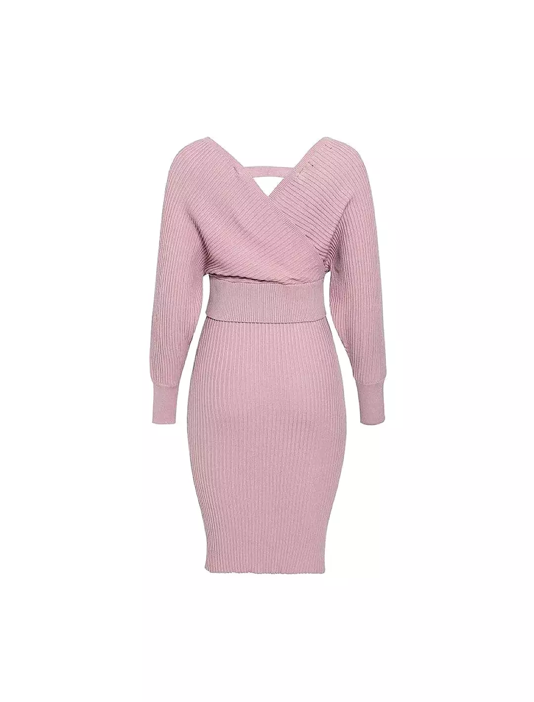 Two Piece Knit Rib Bodycon Midi Dress