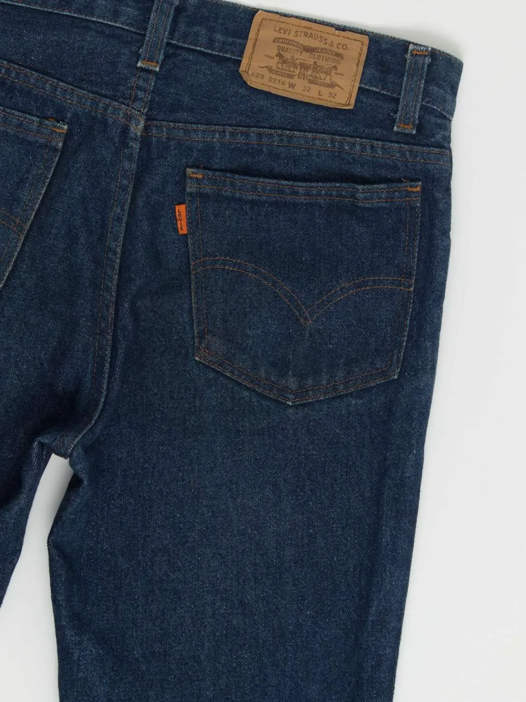 Vintage Levis 620 jeans in blue, made in UK with orange tab 32 X 27