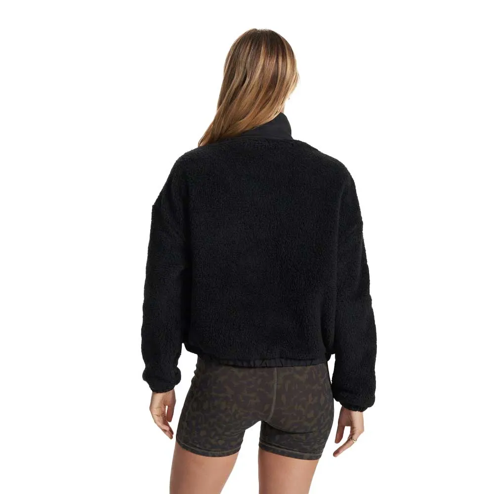 Women's Cozy Sherpa Popover - Black