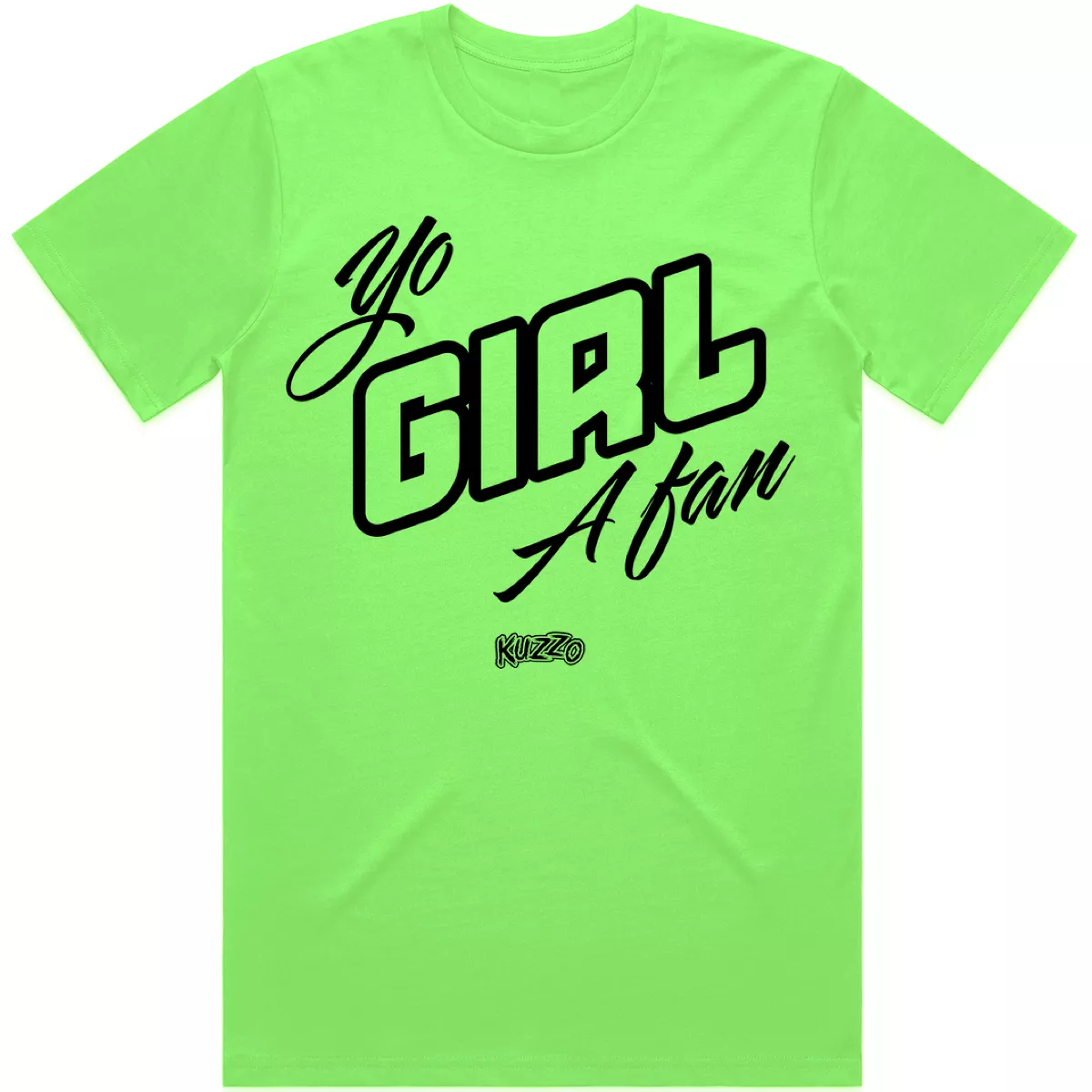 YO GIRL A FAN : Neon Green Sneaker Tees Shirt