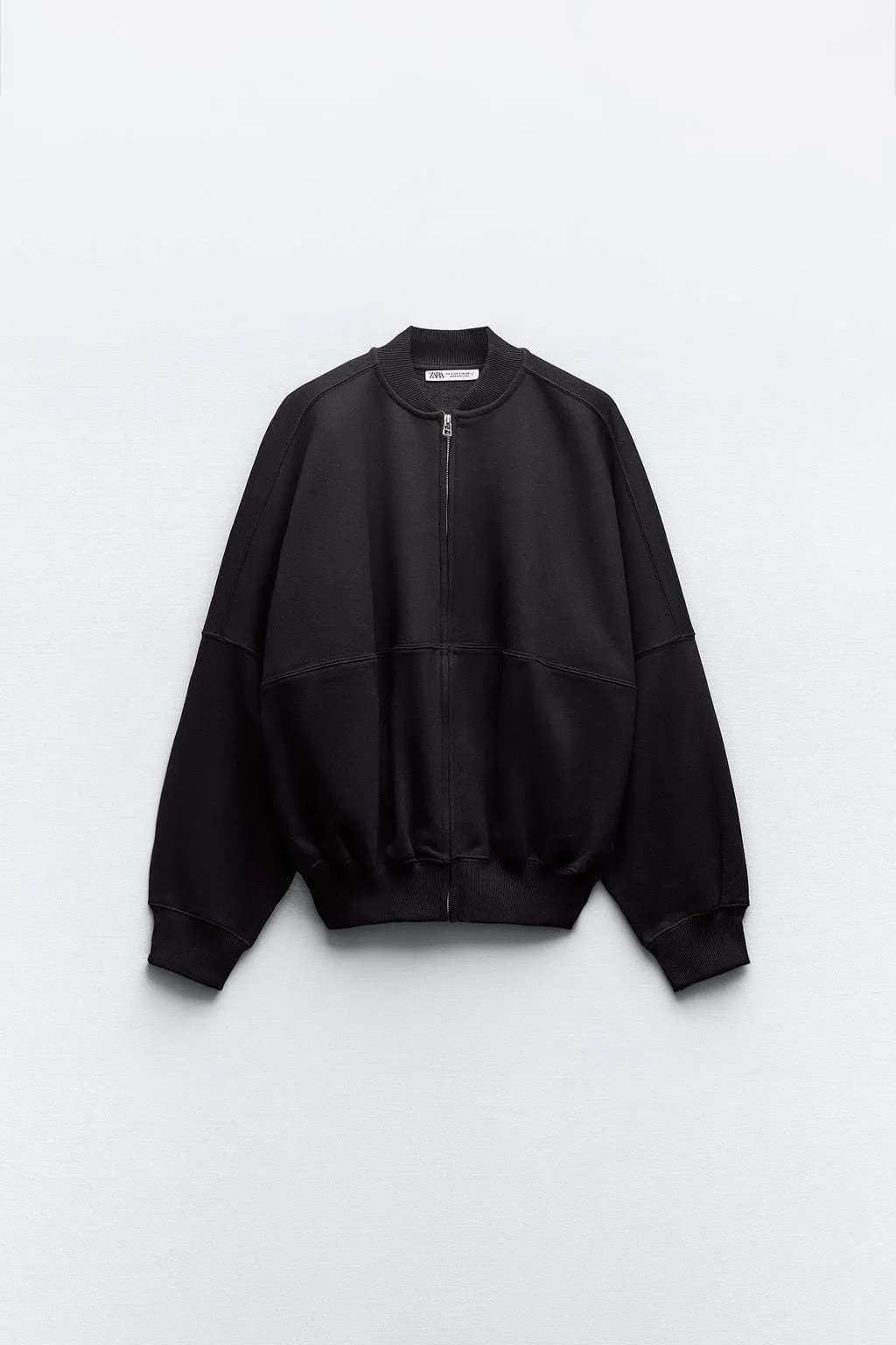 ZARA  |ZIPPERED BOMBER SWEATSHIRT