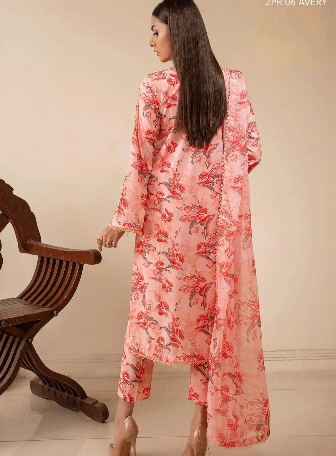 Zarif Printed Georgette Silk Unstitched 3 Piece Suit - ZF23GS ZPR-06 AVERY