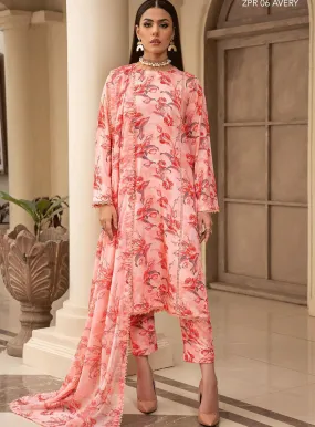 Zarif Printed Georgette Silk Unstitched 3 Piece Suit - ZF23GS ZPR-06 AVERY