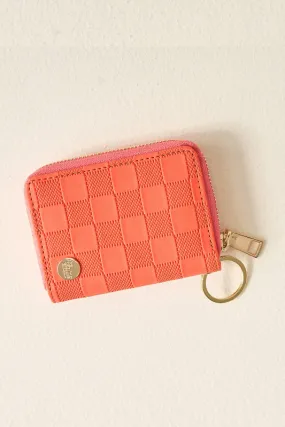 Zip Around Wallet- Orange Check