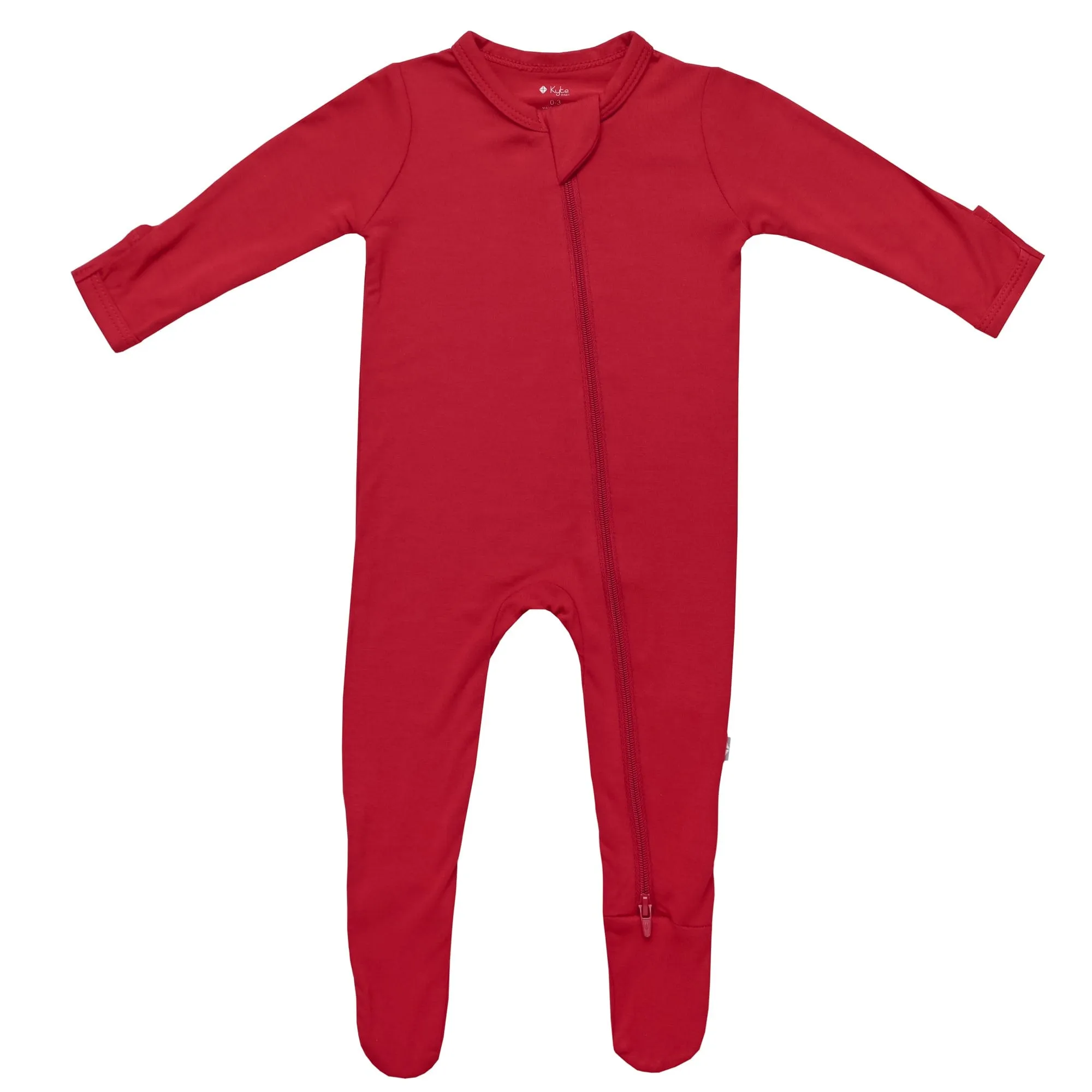 Zippered Footie in Cardinal