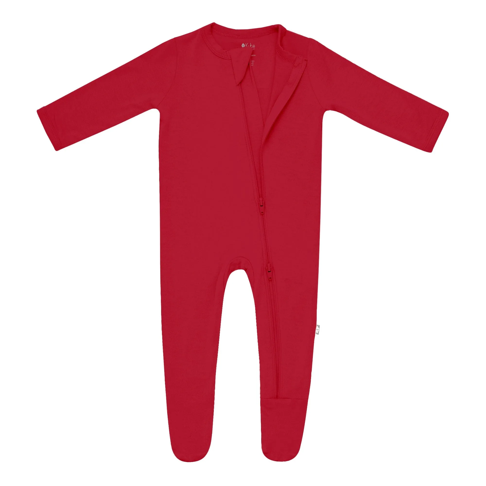 Zippered Footie in Cardinal