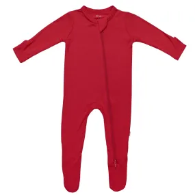 Zippered Footie in Cardinal