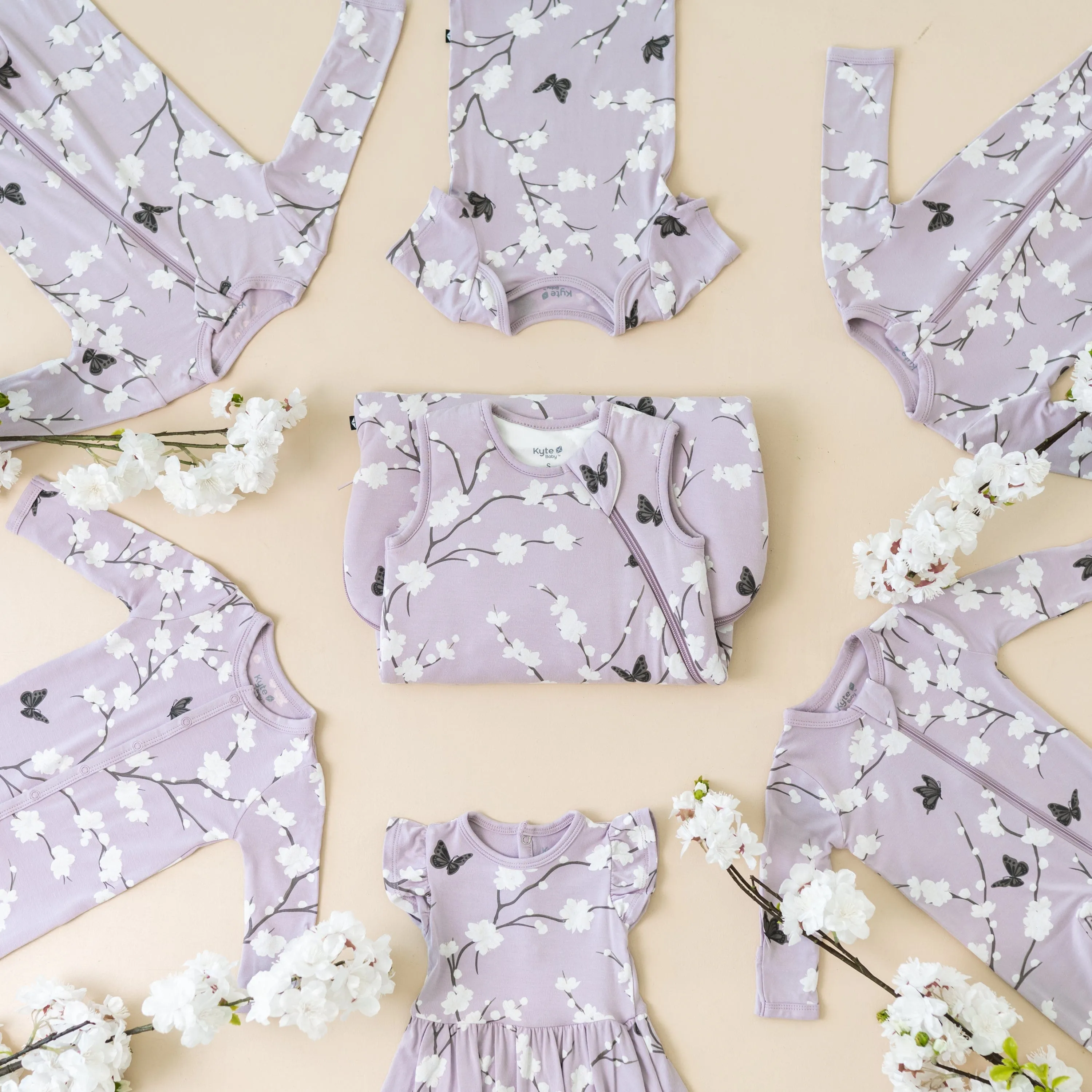 Zippered Romper in Cherry Blossom