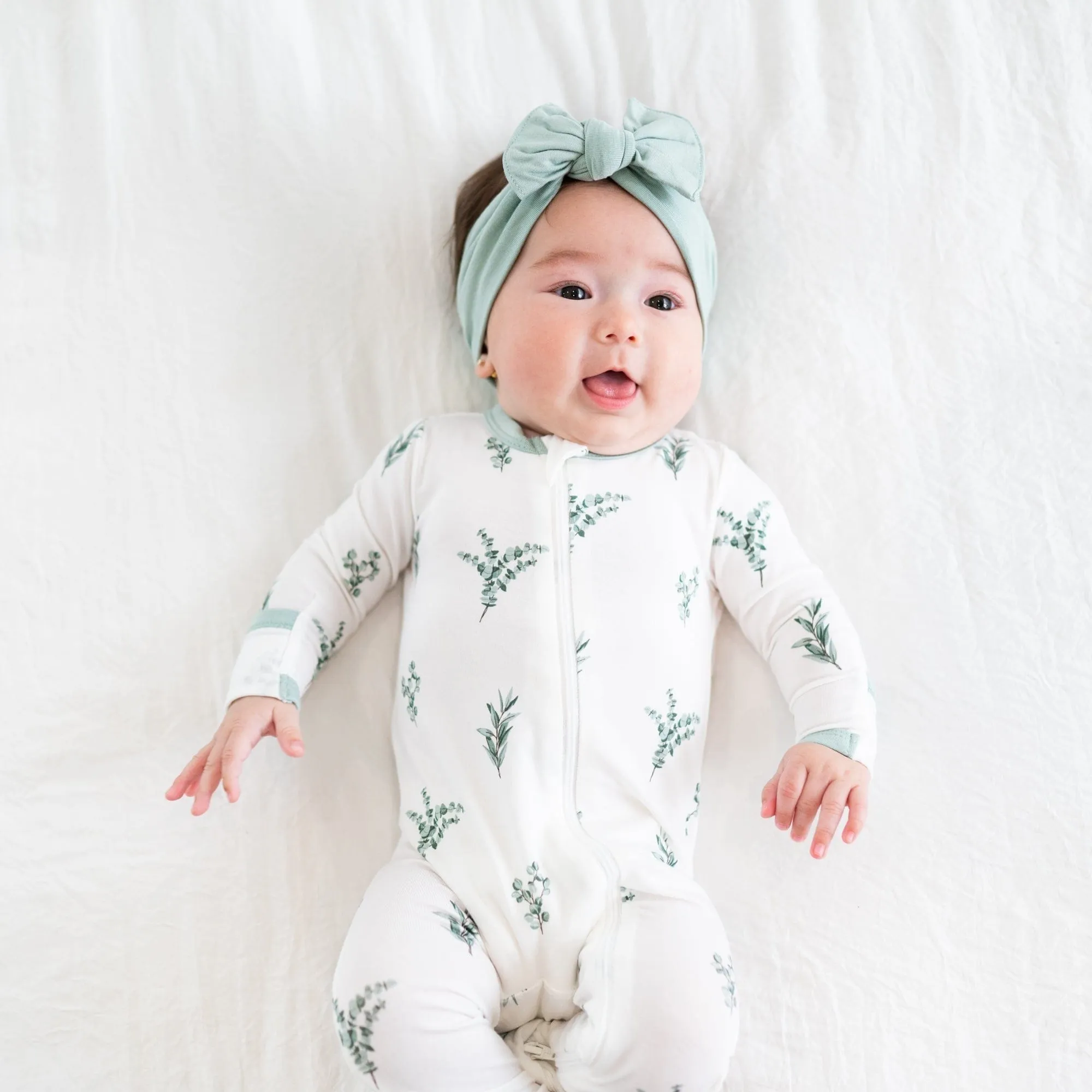 Zippered Romper in Eucalyptus