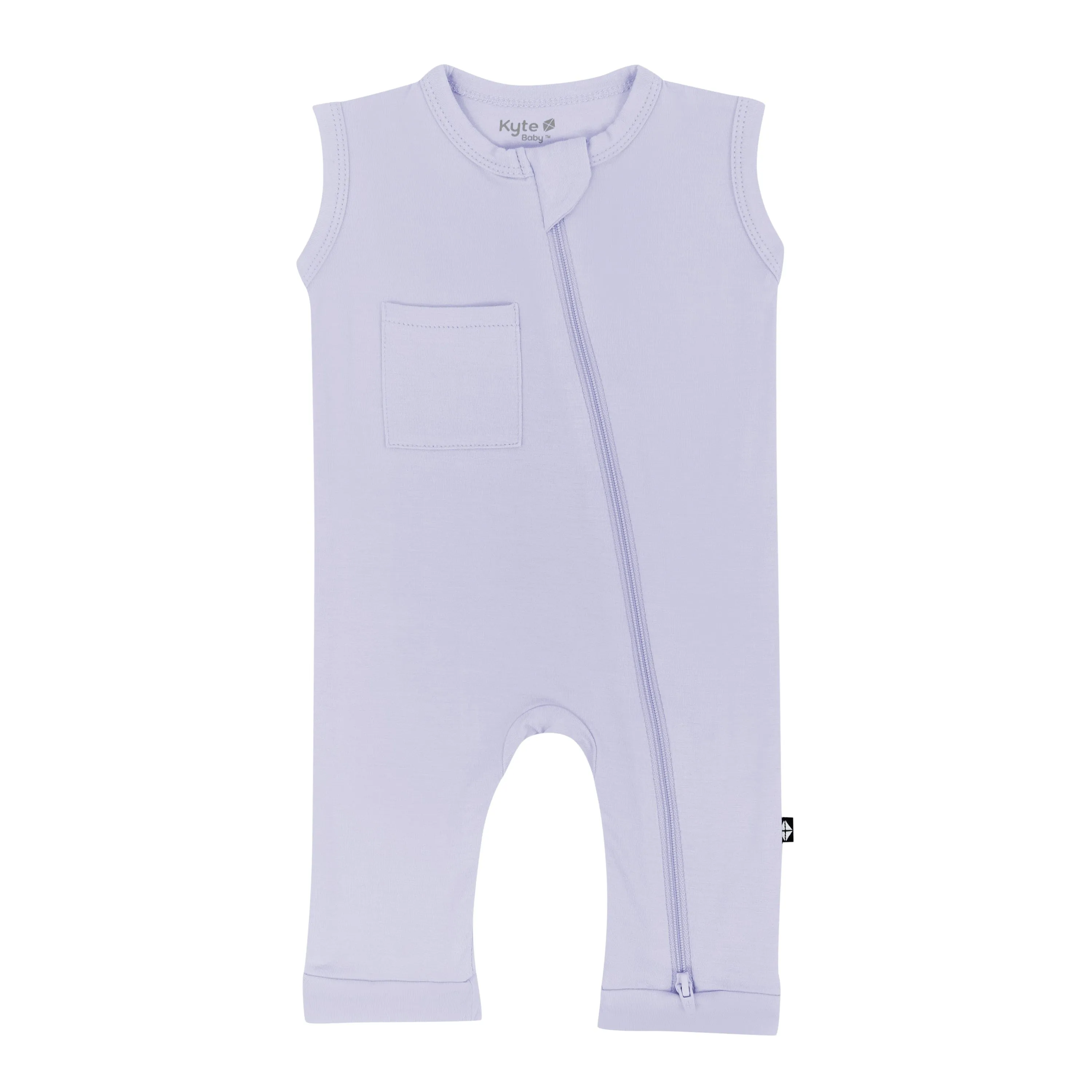 Zippered Sleeveless Romper in Lilac