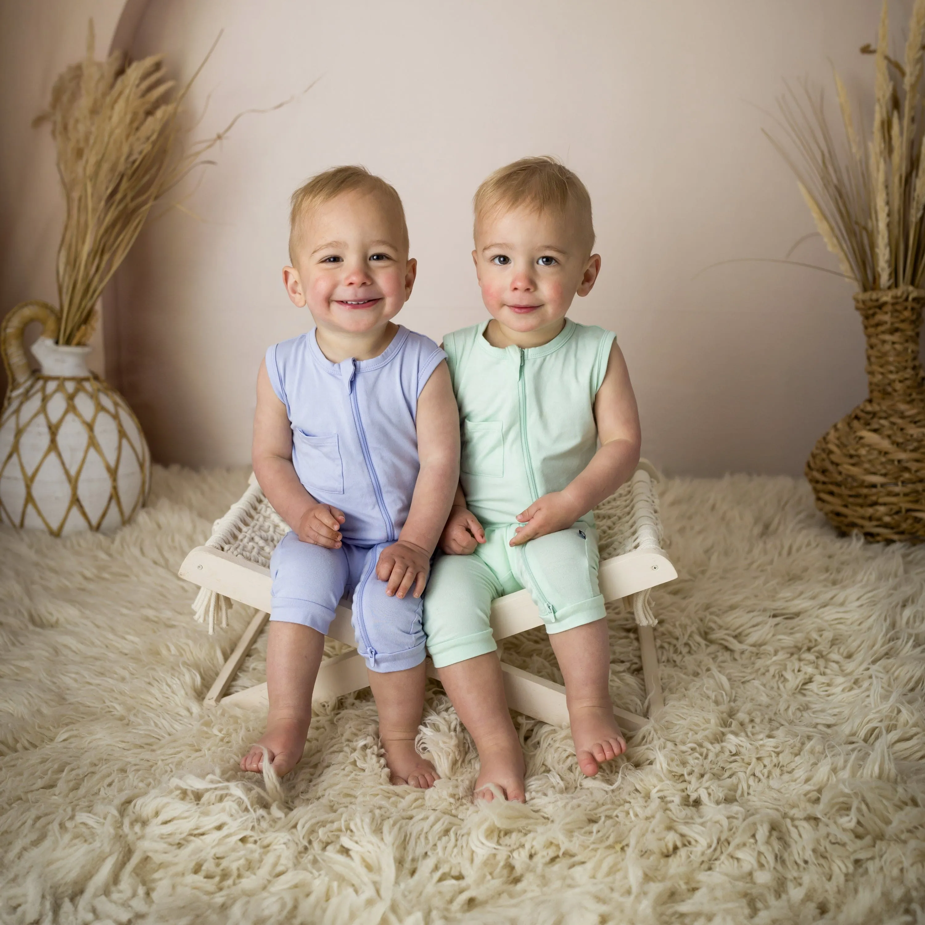 Zippered Sleeveless Romper in Mint