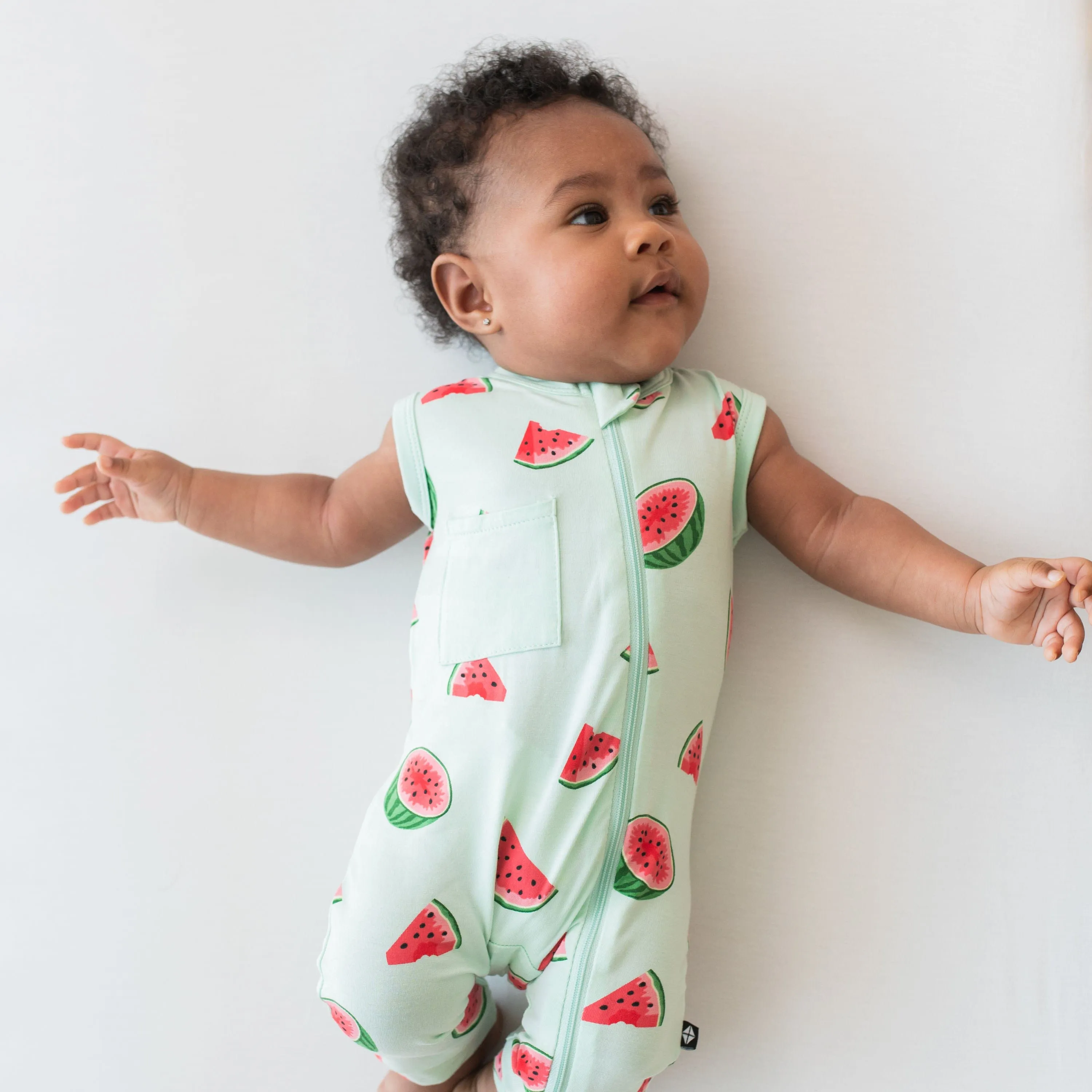 Zippered Sleeveless Romper in Watermelon