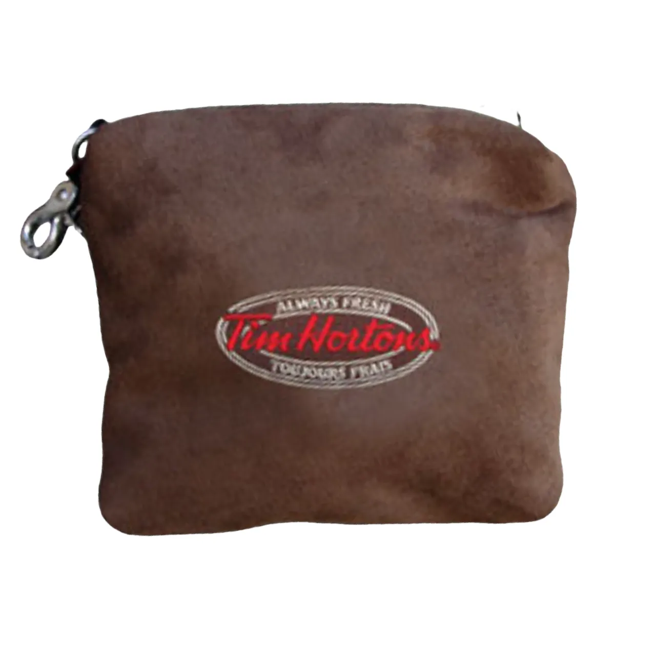 Zippered Suede Valuables Bag